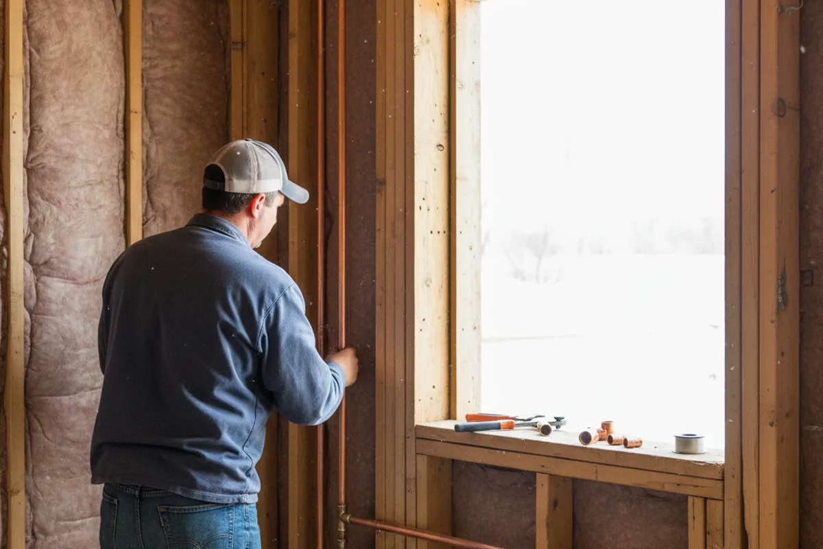 Licensed plumber running new copper supply lines in a Azle home