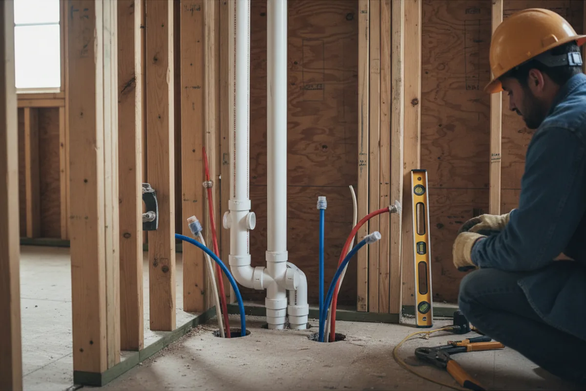 Drain and supply rough-in during Garbage Disposal Repair in Azle